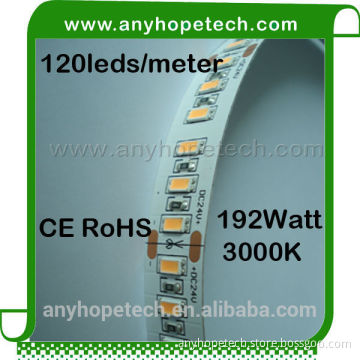 Super bright warm white 120leds per 5m 3000K led strip lights for tv